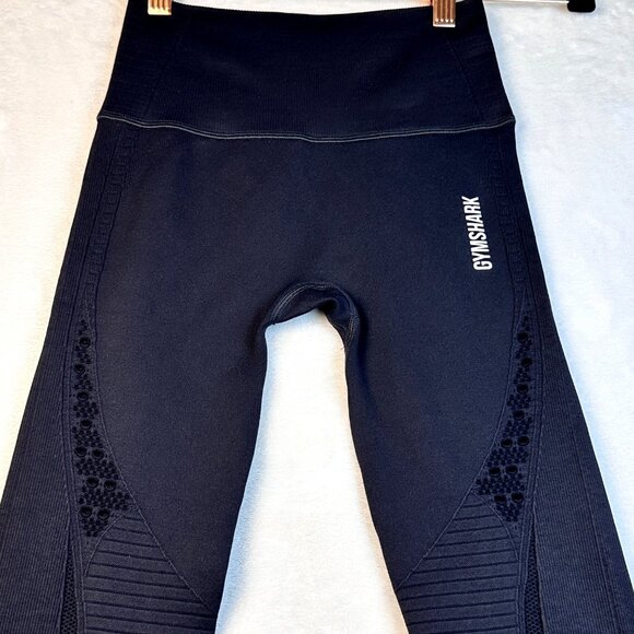Gymshark Energy Seamless High Waist Leggings Black XS Laser Cut Compression NWOT - Picture 3 of 10